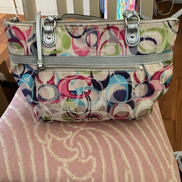 Coach Vintage Poppy Multicolored Patterned Shoulder Bag